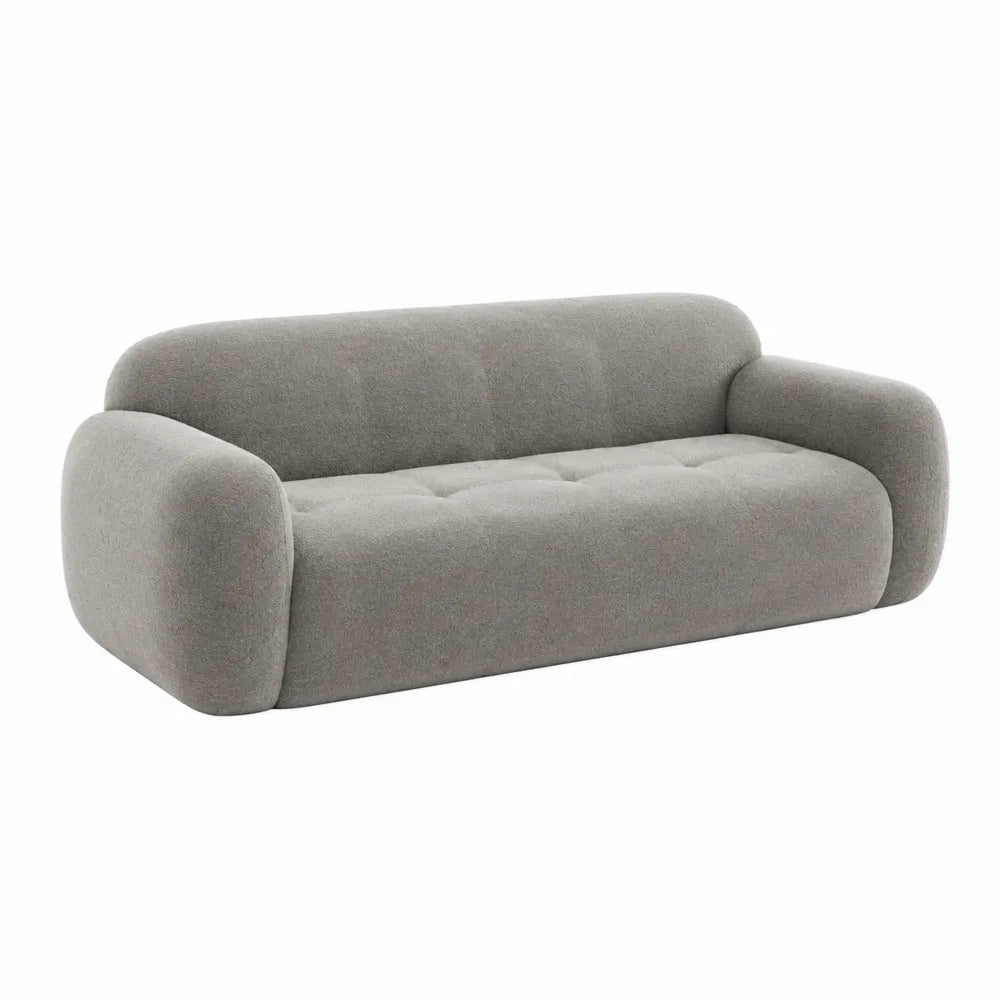 Divano tre posti in tessuto di lana grigio