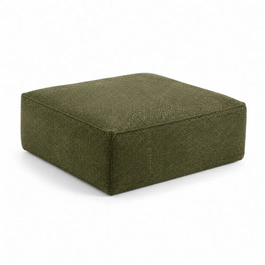 Pouf Quadrato in Tessuto Poliestere Verde 60x60x20 cm